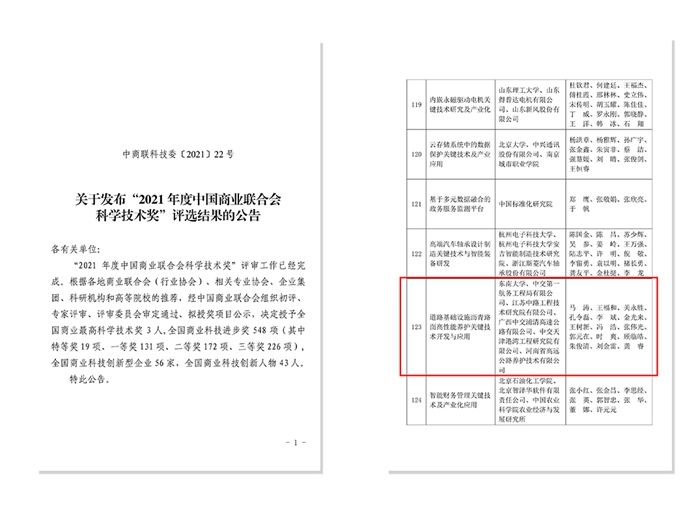 高遠(yuǎn)公司參與項(xiàng)目喜獲中國商業(yè)聯(lián)合會科學(xué)技術(shù)獎